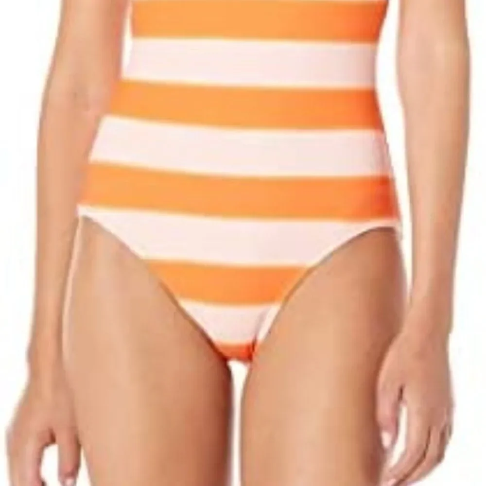 Kate Spade Classic Bandeau One Piece Swimsuit - Awning Stripe Size XS